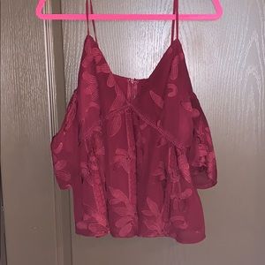 Maroon cut out top
